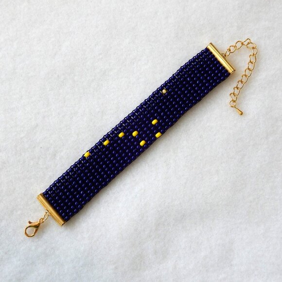 Alaska state flag Big Dipper North Star bead bracelet, handmade, adjustable leng - Picture 2 of 8